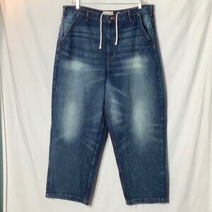 BDG Blue Oversized Fit Baggy Wide Leg Jeans Size XL 42” Waist